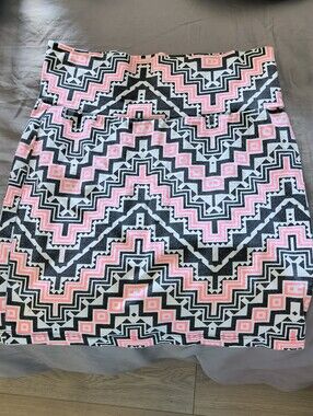 Charlotte Russe Pink and Black Aztec Mini Skirt